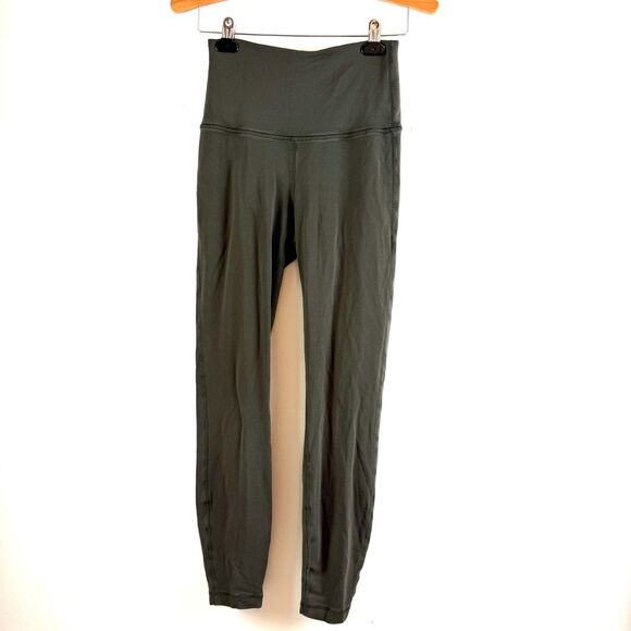 Lululemon Womens Wunder Lounge Super High-Rise Tight 28" Olive Green Size 4 - Picture 1 of 11